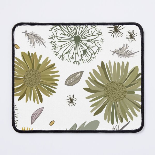 Item preview, Muted Sage Green Wildflower Dandelion Botanical Pattern designed and sold by THE RILONA.