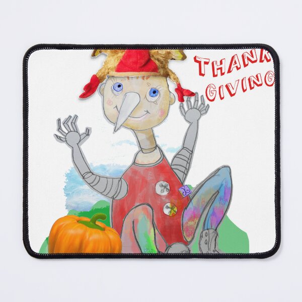 Item preview, Happy Thanks Giving Playing Wood PINOCCHIO (Original Drawing by ACCI) designed and sold by VanyssaGraphics.
