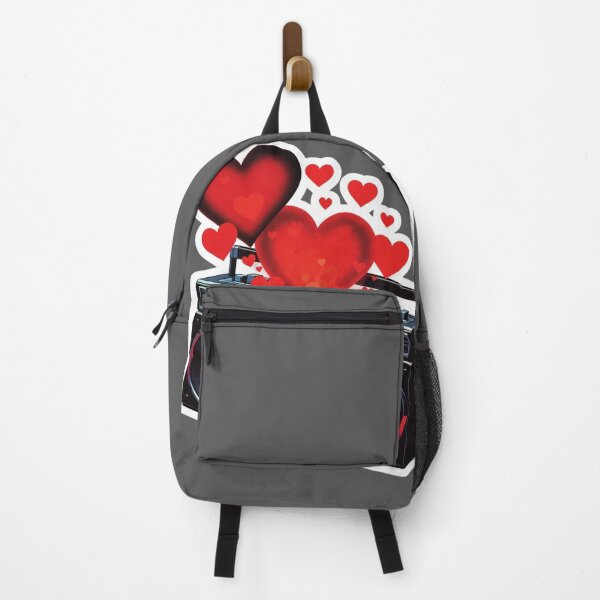 Item preview, Edgy Black Boombox Sticker with Glowing Red Valentine Hearts designed and sold by GeekStickerLab.