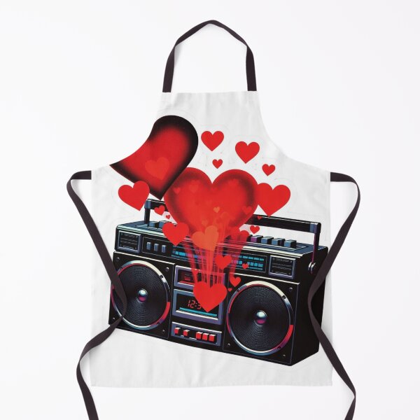 Item preview, Edgy Black Boombox Sticker with Glowing Red Valentine Hearts designed and sold by GeekStickerLab.