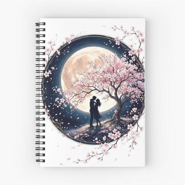 Item preview, Anime Couple Under Cherry Blossom Tree Celestial Moon Art designed and sold by Do-It-Over.