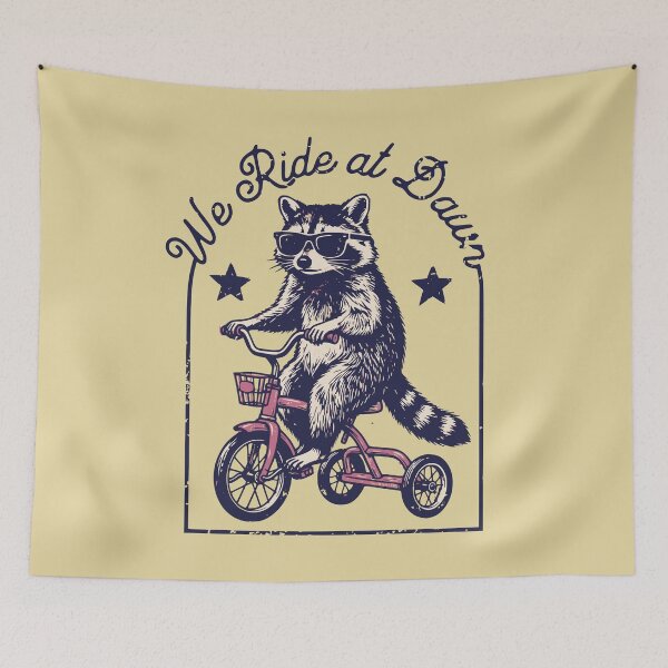 Item preview, Cool Raccoon Riding Tricycle We Ride at Dawn designed and sold by d247.