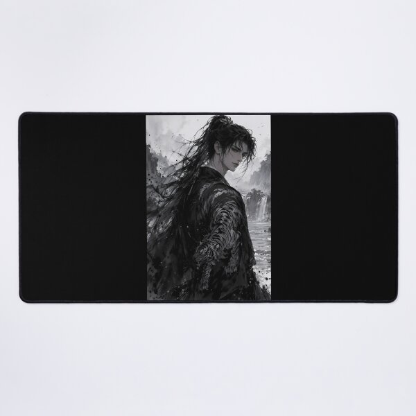 Item preview, Ink Wash Warrior with White Tiger | Wuxia Character Art designed and sold by ManJiangHong.