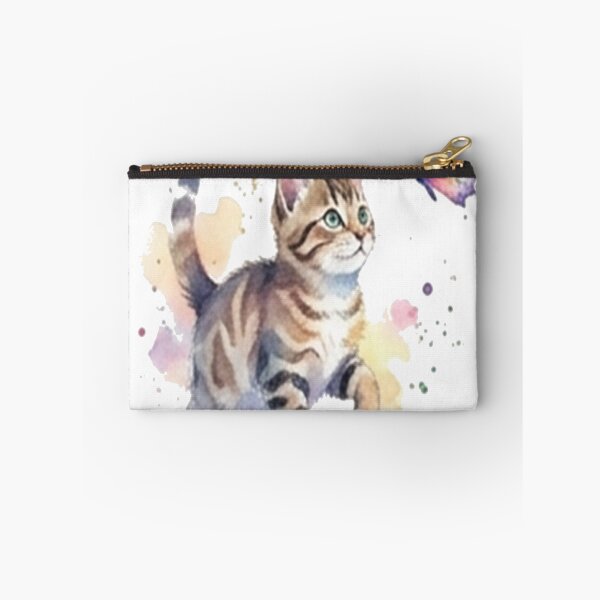 Item preview, Cute Kitten and Butterfly | Watercolor Cat Art designed and sold by Universo-Arte.
