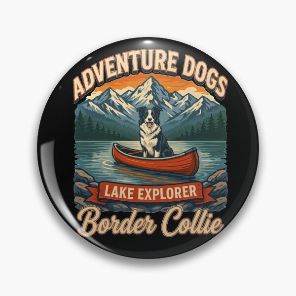 Item preview, Adventure Dogs – Lake Explorer | Border Collie Vintage Canoe Camping designed and sold by No Excuses Supply.
