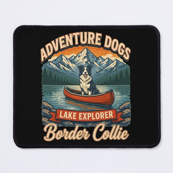Item preview, Adventure Dogs – Lake Explorer | Border Collie Vintage Canoe Camping designed and sold by No Excuses Supply.