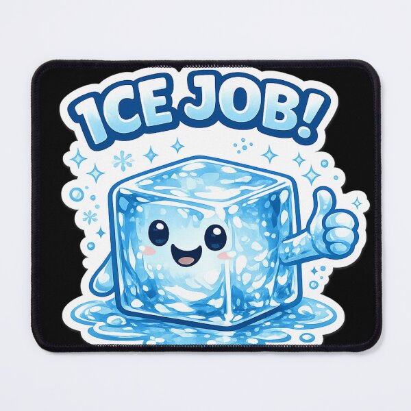 Item preview, Ice Job Funny Ice Cube Sticker | Cute Encouragement Pun | Positive Cartoon Ice Cube | Motivational Gift Idea designed and sold by TulipsArtDesigns .