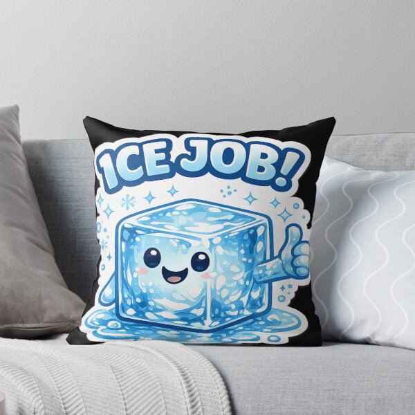 Item preview, Ice Job Funny Ice Cube Sticker | Cute Encouragement Pun | Positive Cartoon Ice Cube | Motivational Gift Idea designed and sold by TulipsArtDesigns .