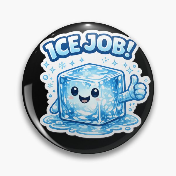 Item preview, Ice Job Funny Ice Cube Sticker | Cute Encouragement Pun | Positive Cartoon Ice Cube | Motivational Gift Idea designed and sold by TulipsArtDesigns .