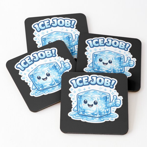 Item preview, Ice Job Funny Ice Cube Sticker | Cute Encouragement Pun | Positive Cartoon Ice Cube | Motivational Gift Idea designed and sold by TulipsArtDesigns .