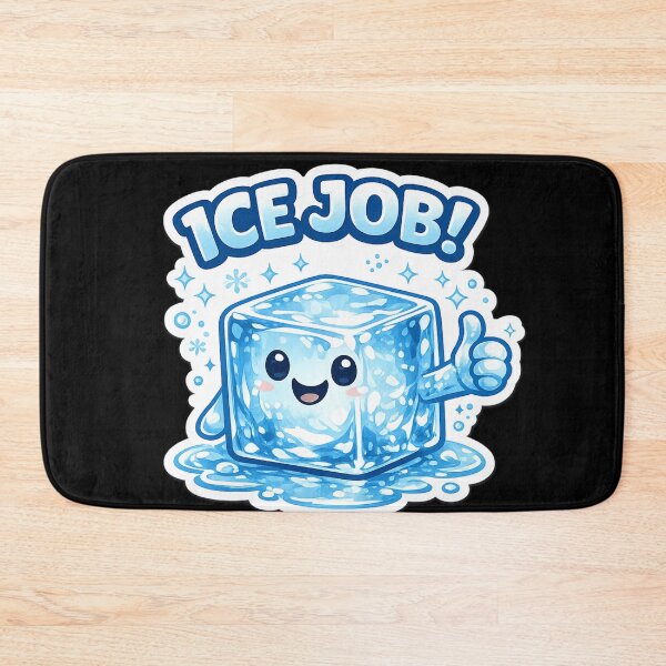 Item preview, Ice Job Funny Ice Cube Sticker | Cute Encouragement Pun | Positive Cartoon Ice Cube | Motivational Gift Idea designed and sold by TulipsArtDesigns .