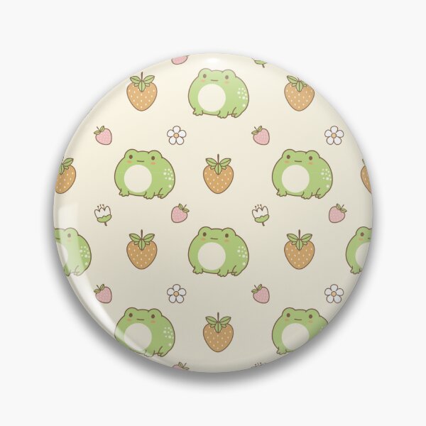 Item preview, Cute Kawaii Frog and Strawberry Seamless Pattern designed and sold by THE RILONA.
