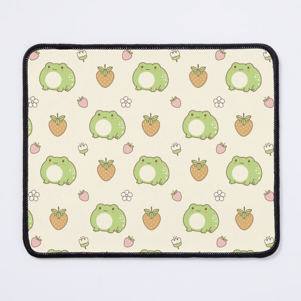 Item preview, Cute Kawaii Frog and Strawberry Seamless Pattern designed and sold by THE RILONA.