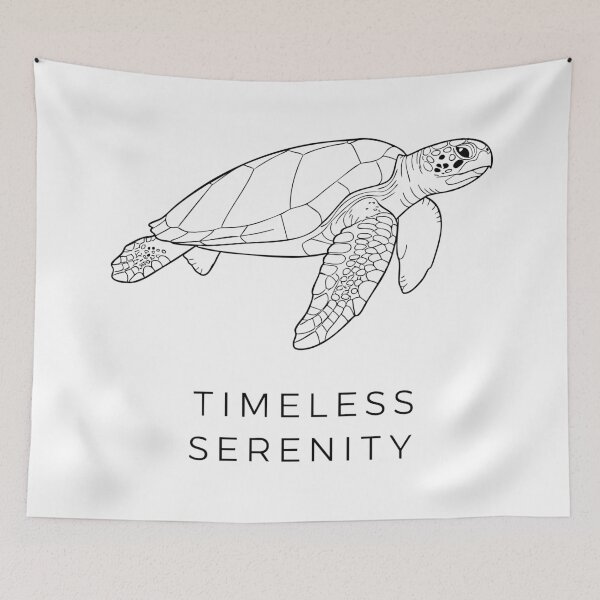 Item preview, Minimalist Sea Turtle Timeless Serenity Line Art designed and sold by Orviona.