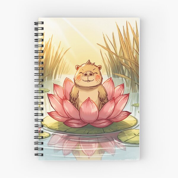 Item preview, Zen Capybara Lotus Pond Watercolor Illustration designed and sold by TheFrameVault.