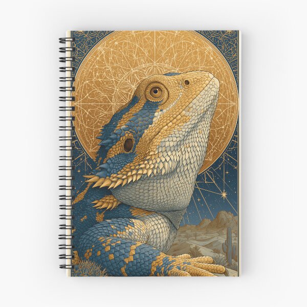 Item preview, Bearded Dragon Star Guardian Art Print | Celestial Gold Fantasy Wall Art designed and sold by Moonlit Menagerie.