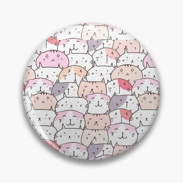 Item preview, Cute Kawaii Cat Crowd Seamless Doodle Pattern designed and sold by THE RILONA.