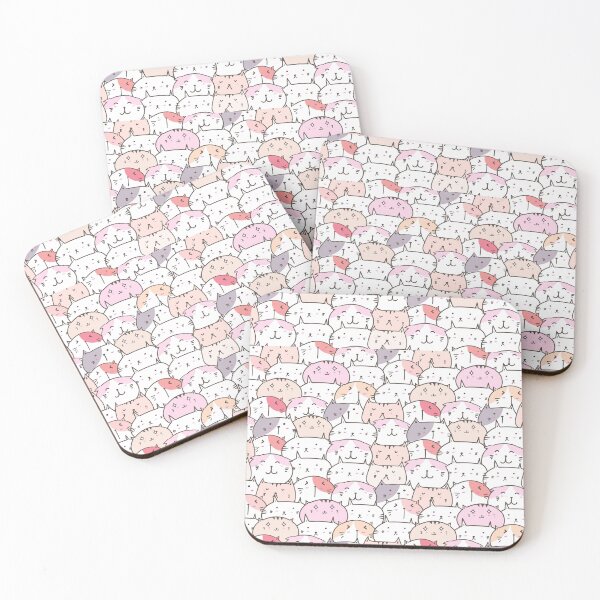 Item preview, Cute Kawaii Cat Crowd Seamless Doodle Pattern designed and sold by THE RILONA.