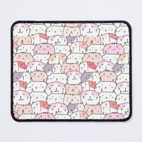 Item preview, Cute Kawaii Cat Crowd Seamless Doodle Pattern designed and sold by THE RILONA.