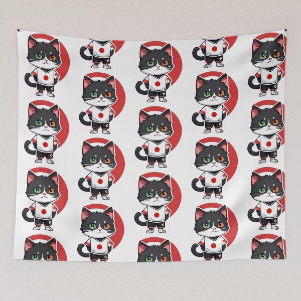 Item preview, Japan Sports Team A Cat Wearing Colours Of Japanese Flag D18 designed and sold by nolanaygiz.