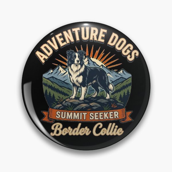 Item preview, Adventure Dogs – Summit Seeker | Border Collie Vintage Mountain Hiking designed and sold by No Excuses Supply.