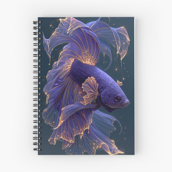 Item preview, Witchy Betta Fish Purple Gold Art Print | Glowing Fantasy Fish Wall Art designed and sold by Moonlit Menagerie.