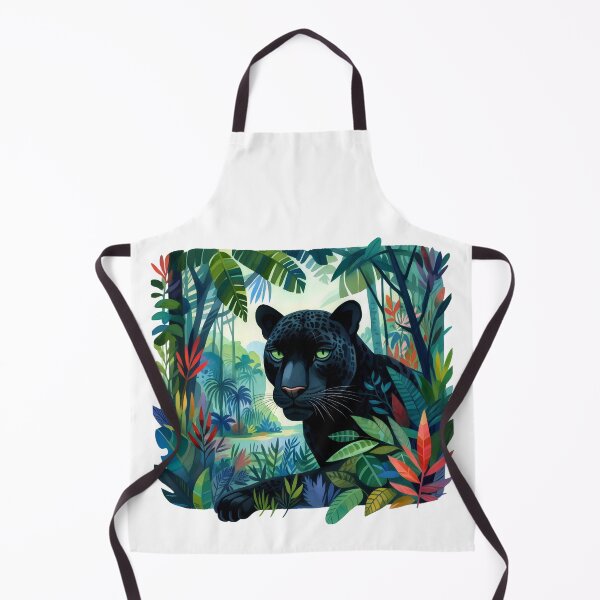 Item preview, Black Panther in Tropical Jungle – Vibrant Wildlife Illustration designed and sold by NightSpell.