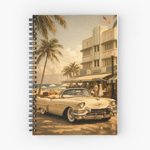 Item preview, Vintage Miami Beach Cadillac Convertible Art Print designed and sold by Ve & Co.