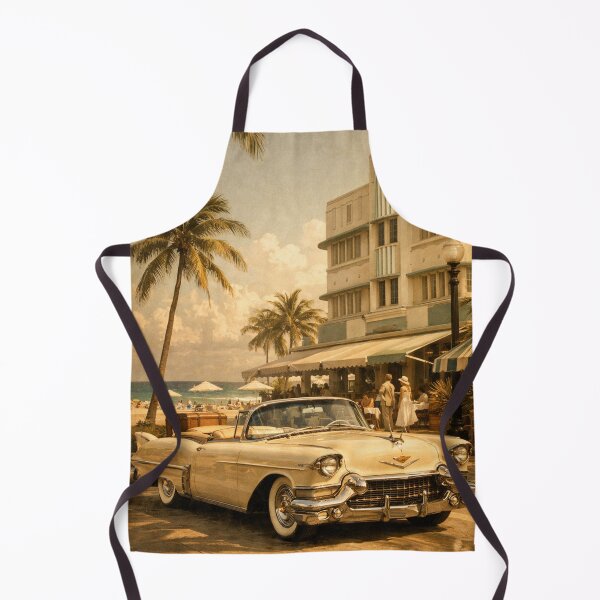 Item preview, Vintage Miami Beach Cadillac Convertible Art Print designed and sold by Ve & Co.