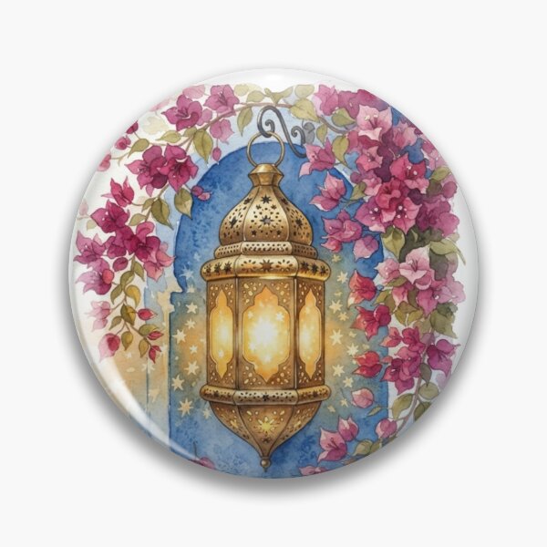 Item preview, Moonlit Lantern – Mediterranean Watercolor Bougainvillea designed and sold by carthagia.