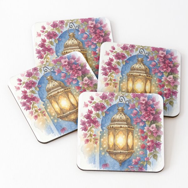 Item preview, Moonlit Lantern – Mediterranean Watercolor Bougainvillea designed and sold by carthagia.
