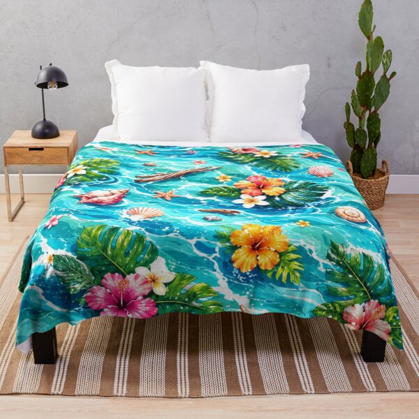 Item preview, Summer Fantasy Flowers, Palm Leaves, Shells, Ocean Pattern designed and sold by DEC02.