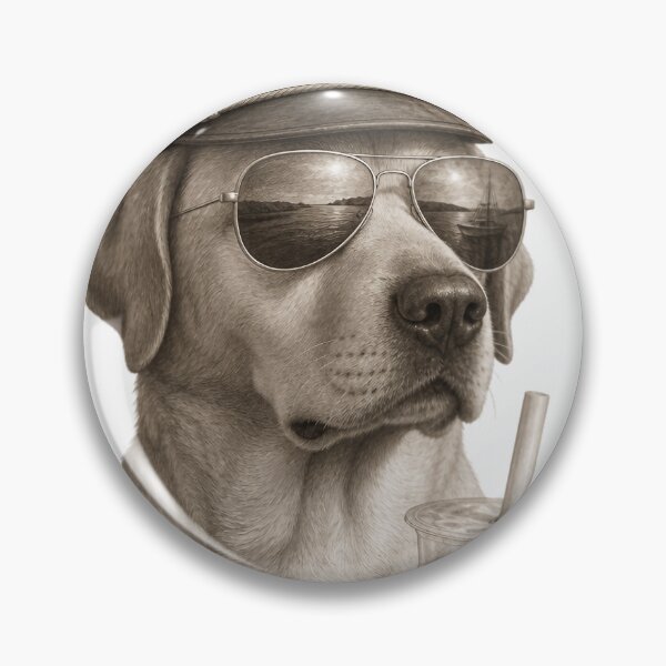 Item preview, Cool Labrador Captain, Sepia Vintage Dog with Bubble Tea Design designed and sold by Jandedan.