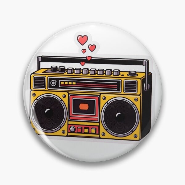 Item preview, Retro Yellow Boombox Sticker Vintage 70s 80s Music Aesthetic designed and sold by GeekStickerLab.