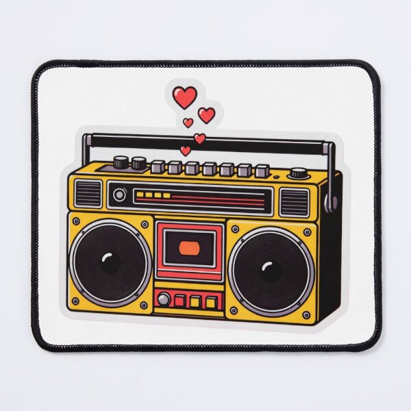 Item preview, Retro Yellow Boombox Sticker Vintage 70s 80s Music Aesthetic designed and sold by GeekStickerLab.