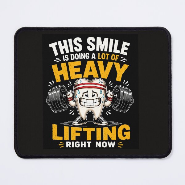 Item preview, This Smile Is Doing A Lot Of Heavy Lifting Right Now Funny T-Shirt designed and sold by QuirkyCloud Designs.
