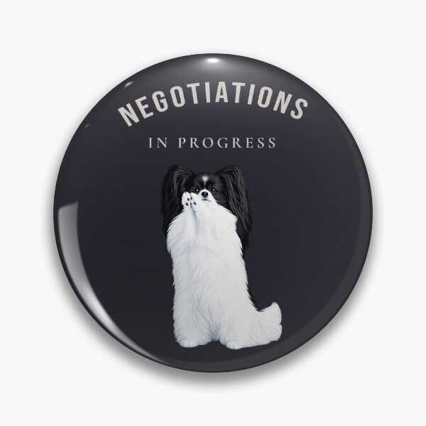 Item preview, Negotiations In Progress | Funny Papillon Dog Premium Illustration designed and sold by PapillonArtStudio.
