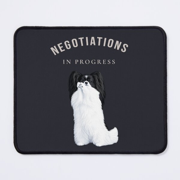 Item preview, Negotiations In Progress | Funny Papillon Dog Premium Illustration designed and sold by PapillonArtStudio.