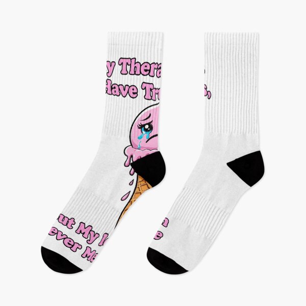 Item preview, funny inappropriate ICE CREAM My Therapist Says I Have Trust Issues, But My Ice Cream Never Melts on Me designed and sold by Uglyandcute.