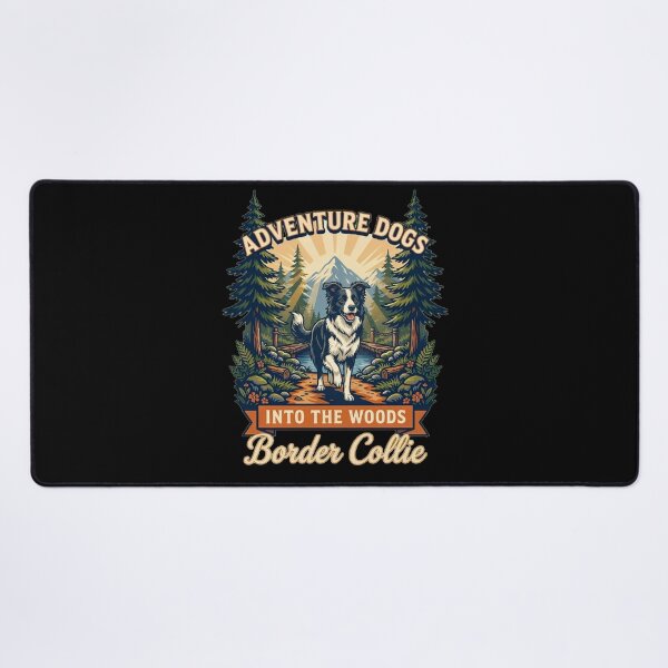 Item preview, Adventure Dogs – Into the Woods | Border Collie Hiking Vintage Outdoor designed and sold by No Excuses Supply.