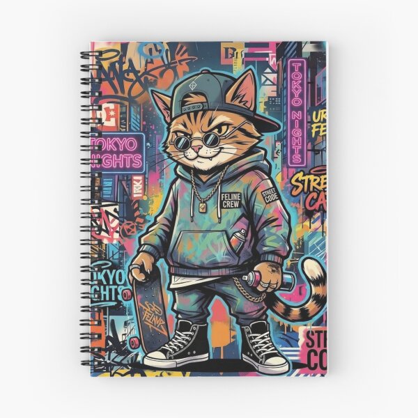 Item preview, Cool Street Cat Tokyo Nights  designed and sold by katiecorners.