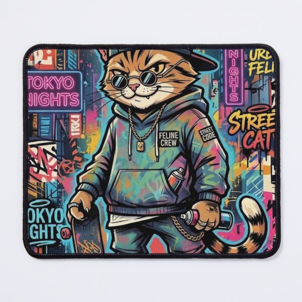 Item preview, Cool Street Cat Tokyo Nights  designed and sold by katiecorners.
