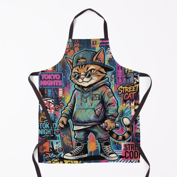 Item preview, Cool Street Cat Tokyo Nights designed and sold by katiecorners.