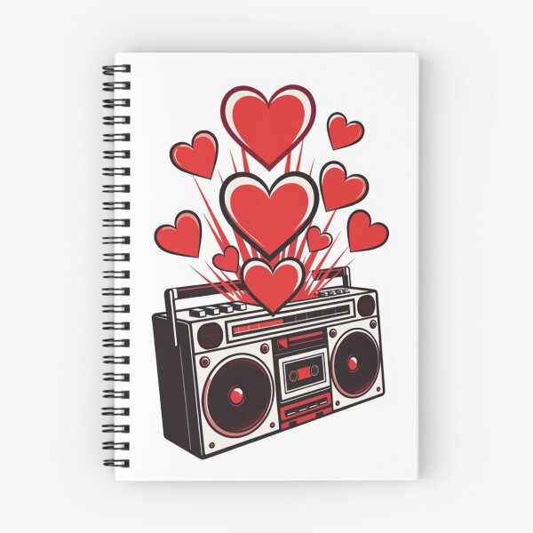 Item preview, 3D Tilted Silver Boombox Sticker with Floating Red Love Hearts designed and sold by GeekStickerLab.