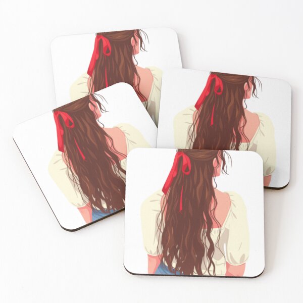 Item preview, Back View of a Girl with Long Wavy Hair and a Red Bow designed and sold by Talic-design.