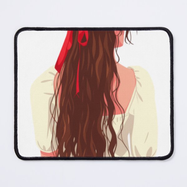 Item preview, Back View of a Girl with Long Wavy Hair and a Red Bow designed and sold by Talic-design.