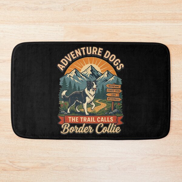 Item preview, Adventure Dogs – The Trail Calls | Border Collie Vintage Hiking designed and sold by No Excuses Supply.