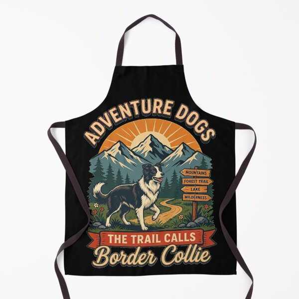Item preview, Adventure Dogs – The Trail Calls | Border Collie Vintage Hiking designed and sold by No Excuses Supply.