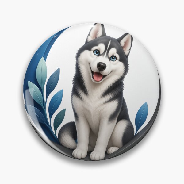 Item preview, Cute Siberian Husky Logo designed and sold by WildBloom Prints.