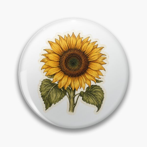 Item preview, Vintage Botanical Sunflower Sticker designed and sold by HaveAGoodDay365.